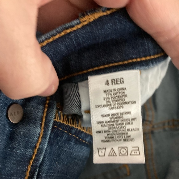 Aeropostale Women's high waisted jeggings in Dark Blue and Light Blue - Picture 3 of 4